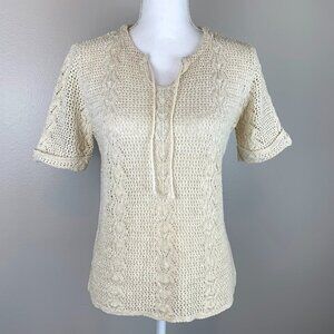Vintage Beldoch Popper Crochet Top